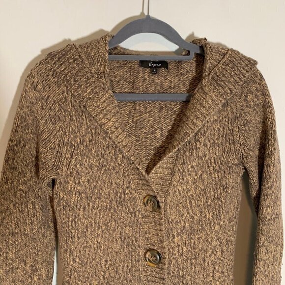 Express v-neck long sleeve button close wool blend cardigan sweater - Picture 4 of 10